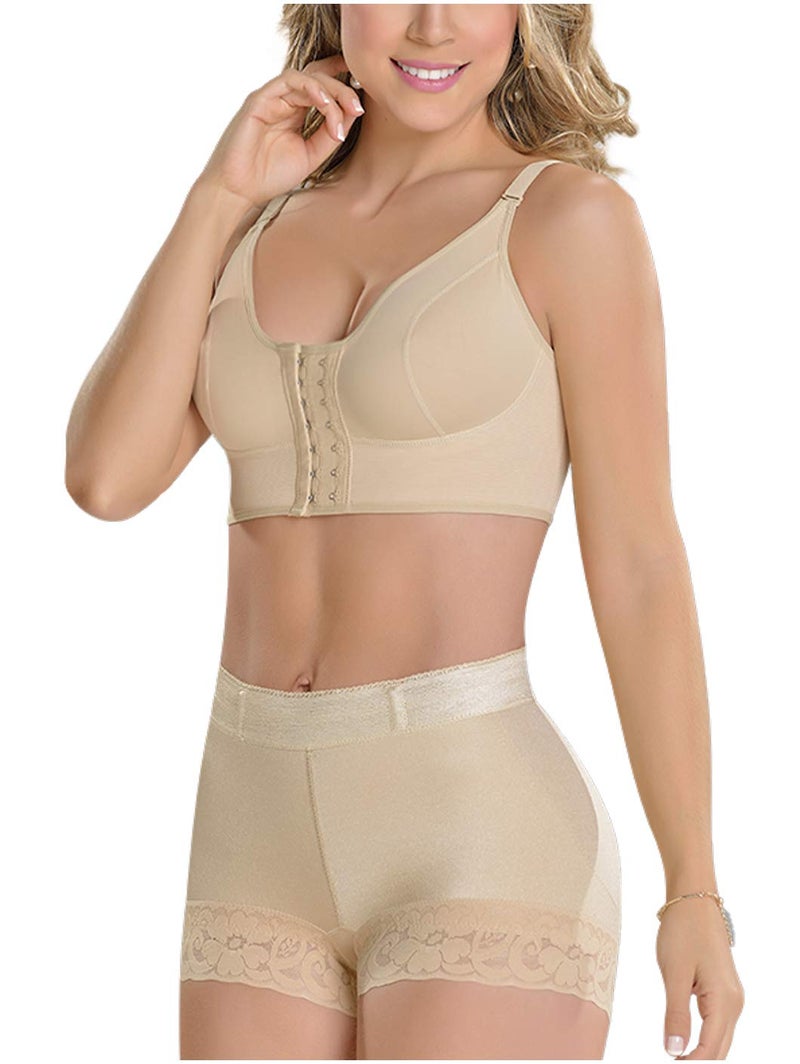 MD M&D Fajas Colombianas Levanta Cola y Cadera Butt Lifter Panties Shapewear Beige XL - Image 1